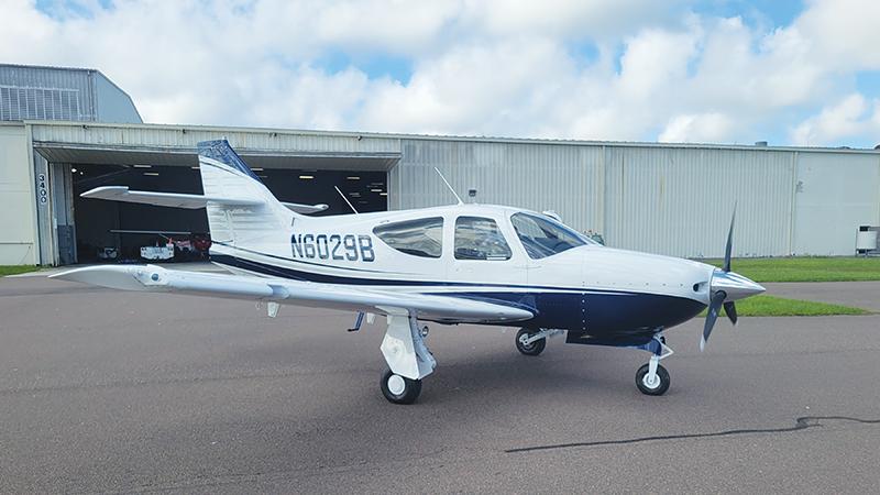 Rockwell Commander by hangar