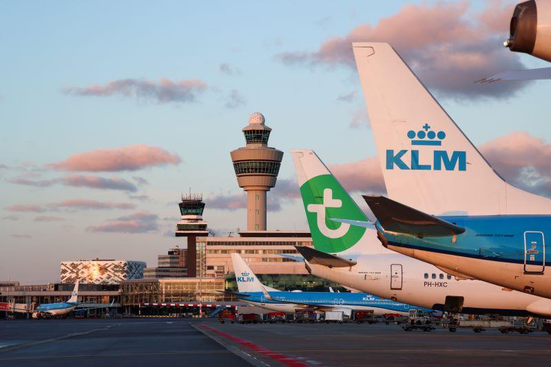 Amsterdam Airport Schiphol with aircraft