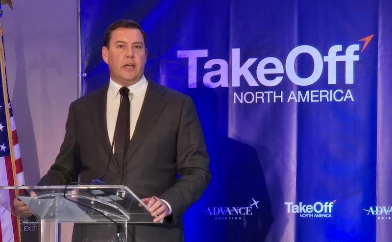 ACI-NA Executive VP Matt Cornelius speaking at Routes’ Takeoff North America conference in Tallahassee, Florida.