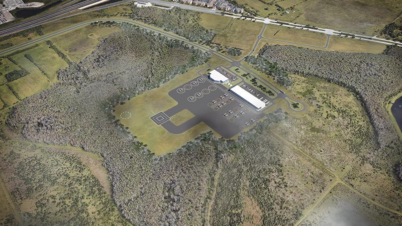 aerial shot of potential vertiport