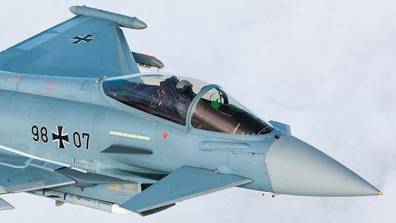 German Eurofighter Typhoon flying