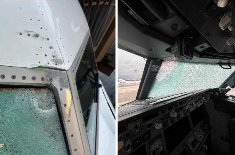 UAL windshield strike Moab Oct 2025