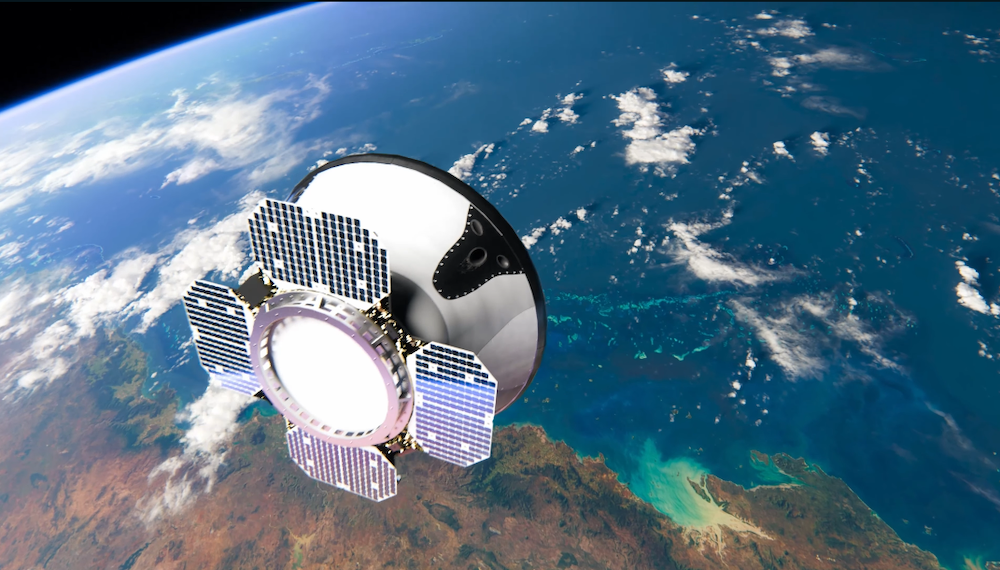 Concept art of ENOS spacecraft in orbit