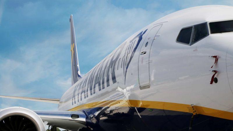 close up of Ryanair aircraft