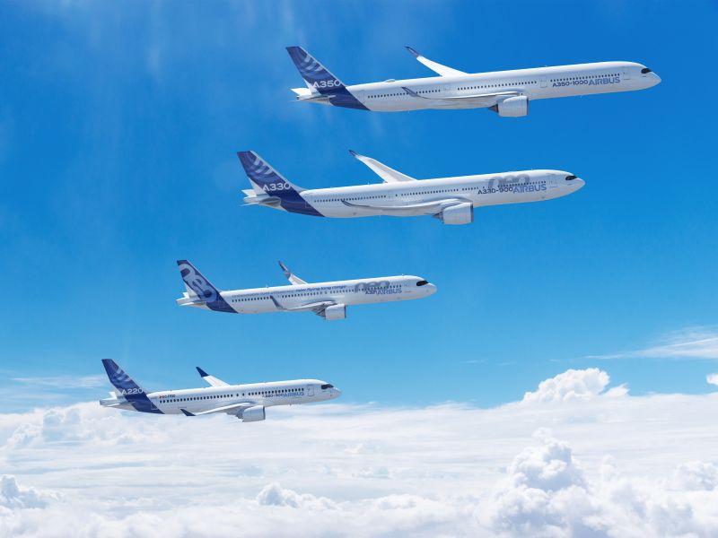 Airbus family aircraft inflight