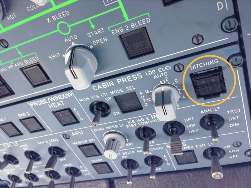 Airbus A320 overhead panel
