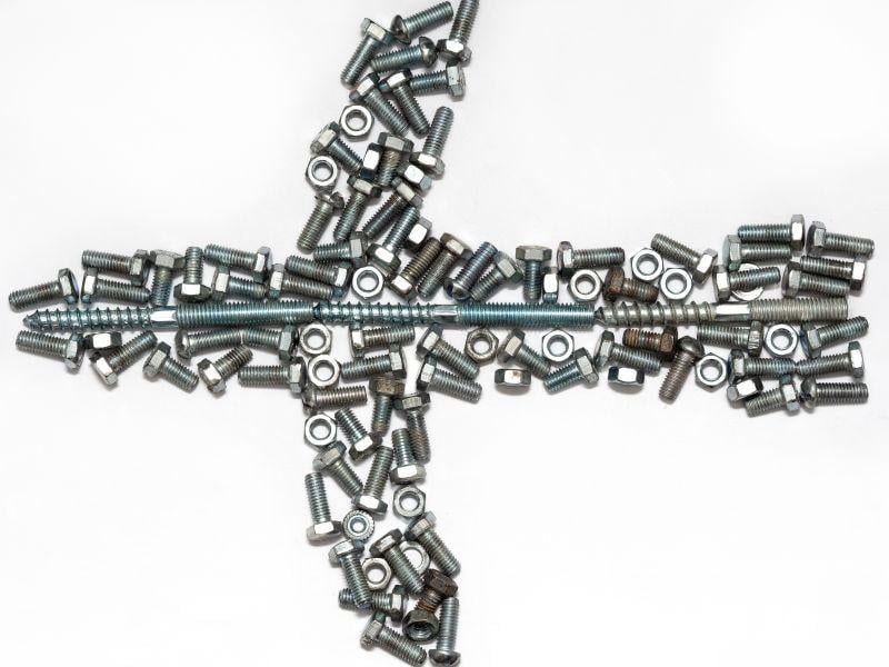 Airplane parts in the shape of an airplane