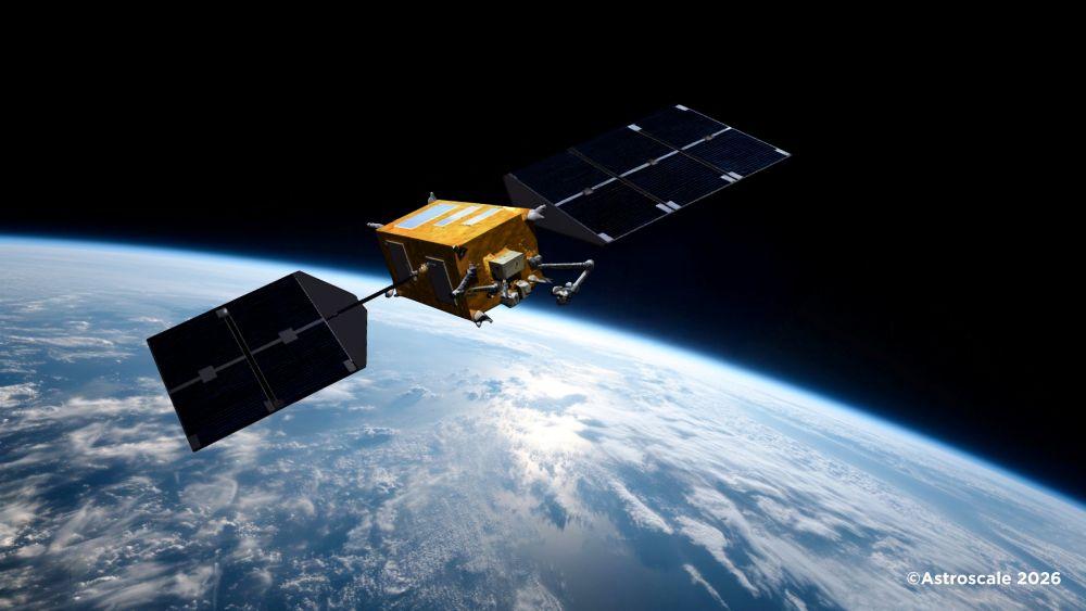 Astroscale's technologies are aimed at docking and grappling satellites, including uncontrolled spacecraft that are tumbling Credit: Astroscale