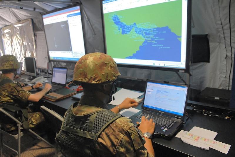 nato soldiers at computers