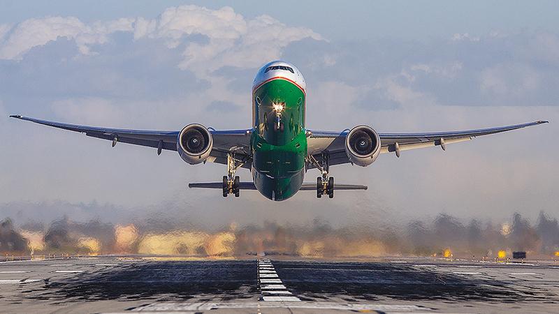 aircraft above runway 