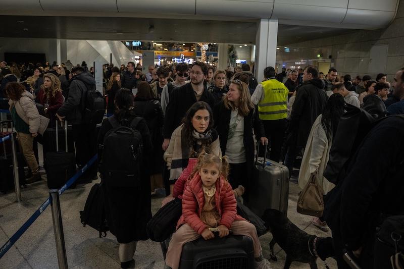 passengers at athens airport