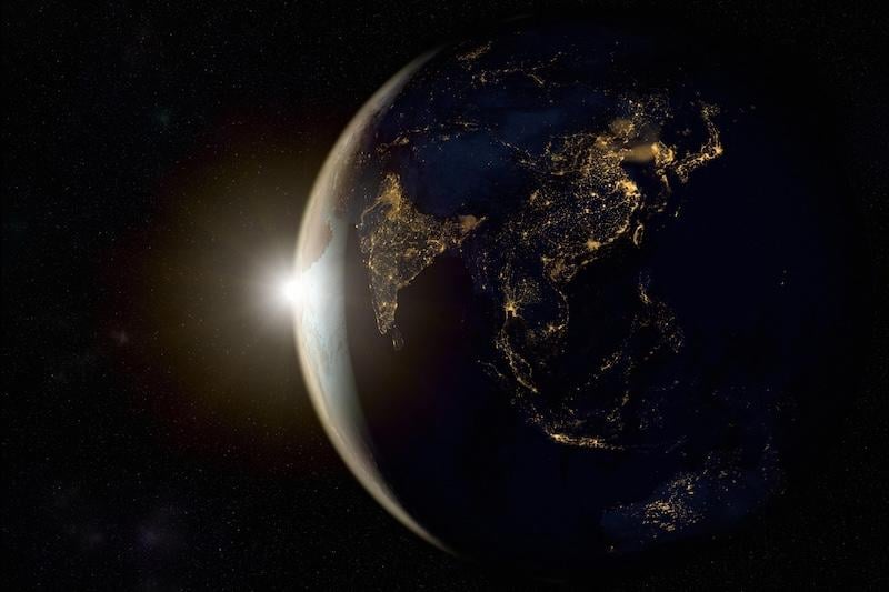 earth from space rendering