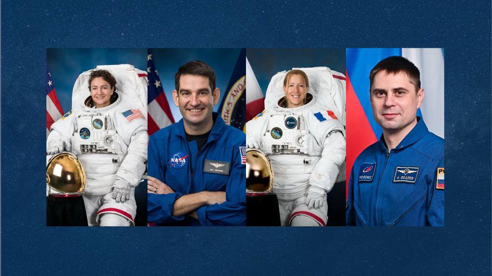 From left to right, NASA astronauts Jessica Meir and Jack Hathaway, ESA (European Space Agency) astronaut Sophie Adenot, and Roscosmos cosmonaut Andrey Fedyaev. Credit: NASA