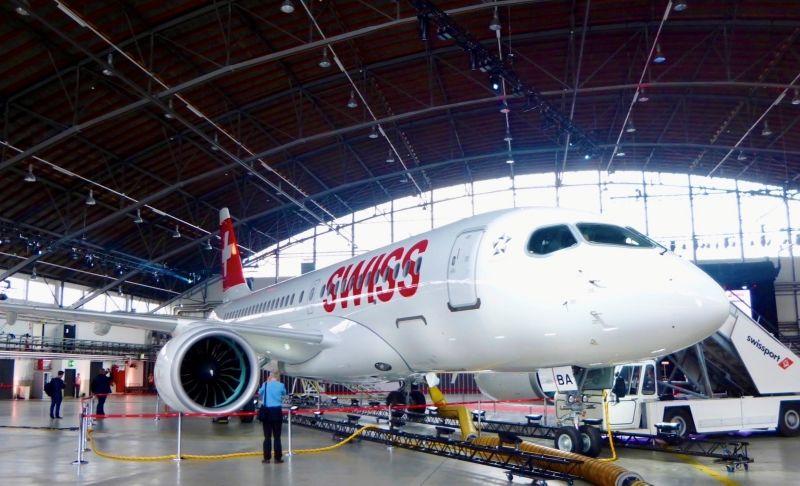 Swiss aircraft in a hangar in Zurich