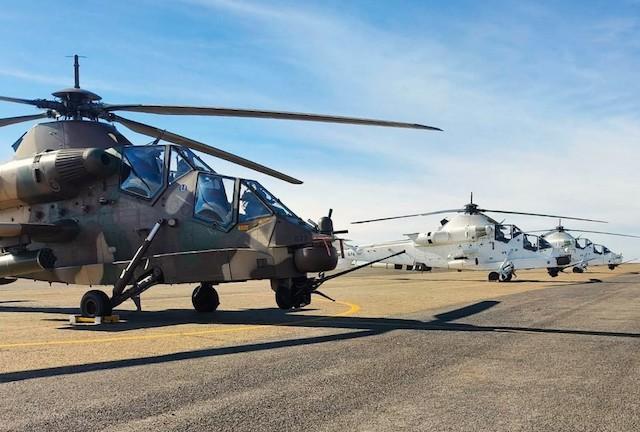 Three SAAF Rooivalk helicopters