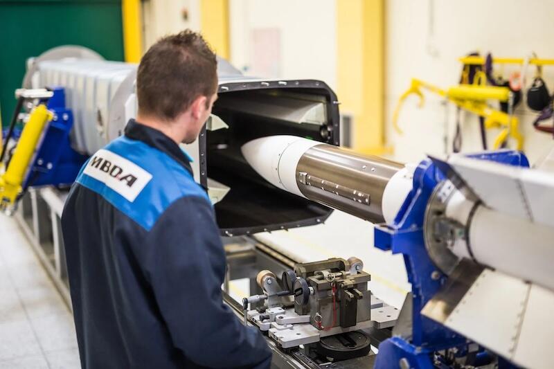 worker making mbda missiles