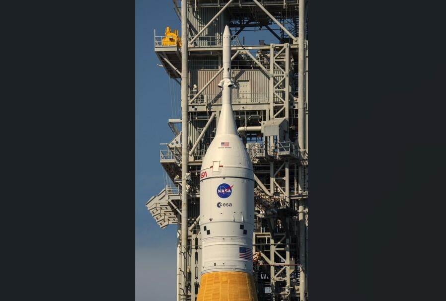 NASA is preparing for the first crewed flight test of the Lockheed-built Orion spacecraft in March. Credit: Brandon Hancock/NASA