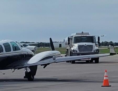Airplane and fuel truck
