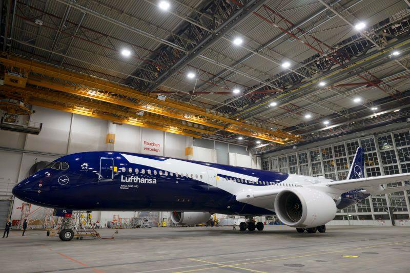 Airbus A350 in special livery 100 years of Lufthansa.