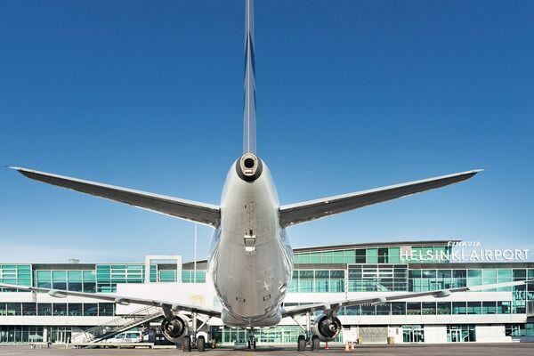 an aircraft at Helsinki Airport 