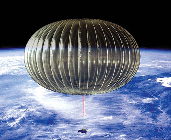 artist's rendering of a high-altitude balloon