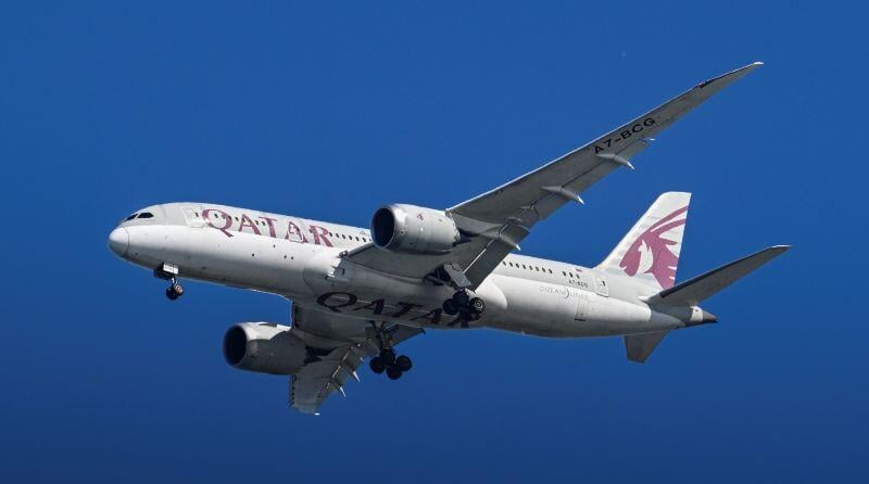 Qatar Airways aircraft inflight