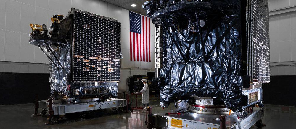 : The Northrop Grumman-built satellites for the U.S.-Norway Arctic Satellite Broadband Mission, which launched in August 2024 and was declared operational in March 2026. Credit: Northrop Grumman