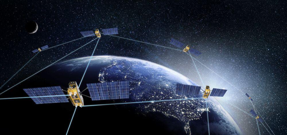 Concept art of Telesat Lightspeed satellites on orbit. Credit: MDA Space
