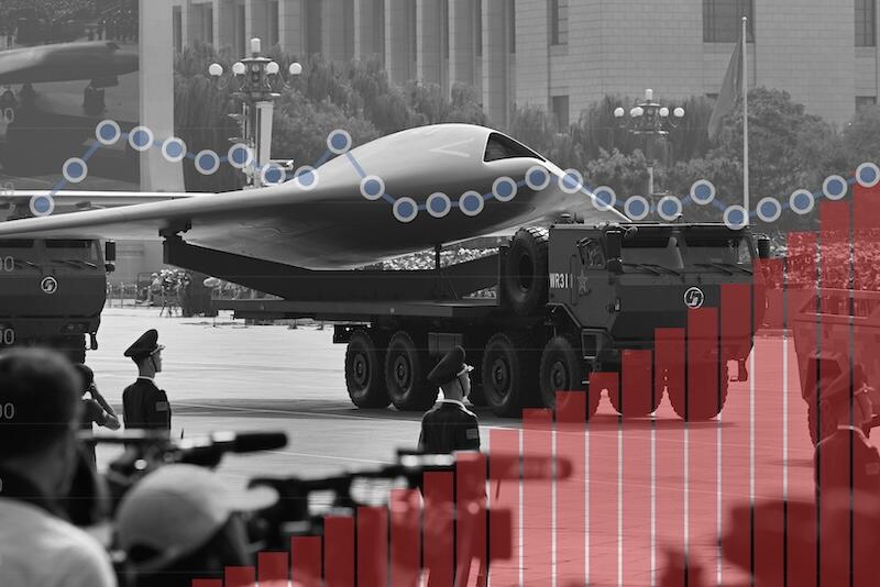 chinese ucav overlaid with chart