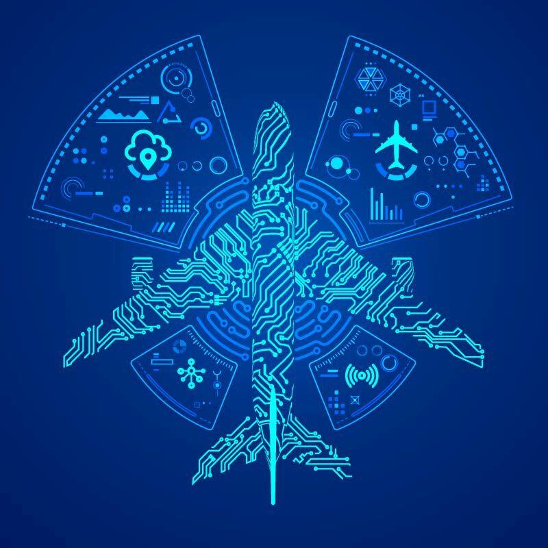 image of an aircraft with digital components