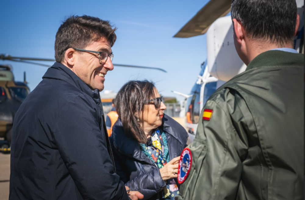 Even (left), seen here with Spanish defense minister Margarita Robles, secured 100 helicopter order from the Spanish government in December buoying the airframers 2025 results.