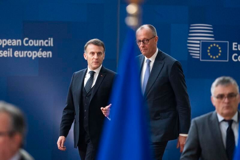 Emmanuel Macron with Friedrich Merz