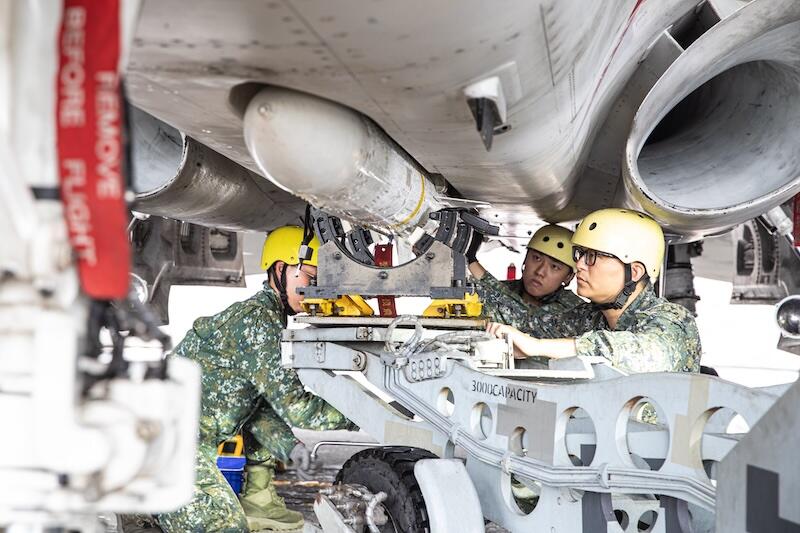 Crew loading Sky Sword II on IDF belly