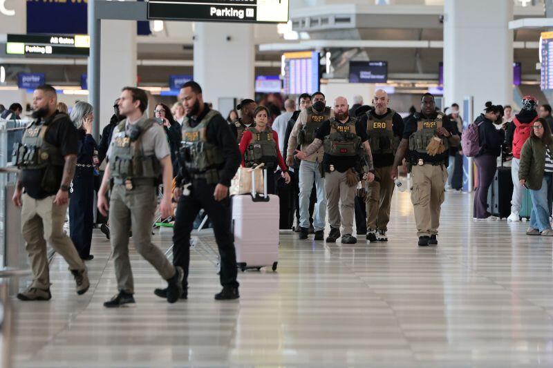 ICE agents patrol Terminal B at LaGuardia Airport