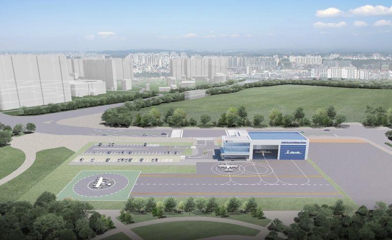 The vertiport at the Kintex exhibition center in Soeul will be used to generate data to commercialize urban air mobility in South Korea.