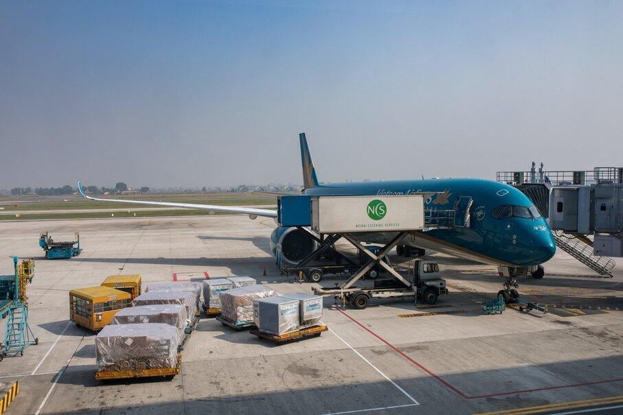 Vietnam Airlines plane at Hanoi airport