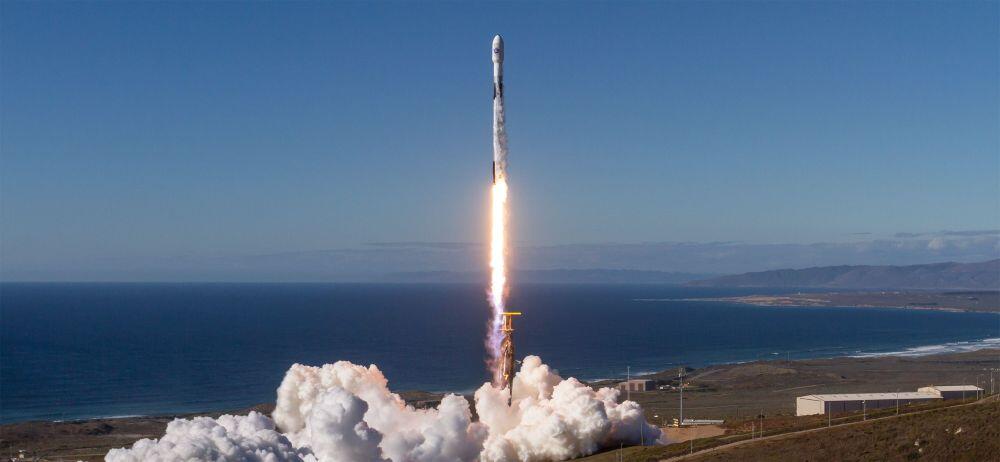A SpaceX Falcon 9 rocket launches Oct. 15, 2025, from Vandenberg SFB, California, carrying the Space Development Agency's second Tranche 1 Transport Layer mission. Credit: SpaceX