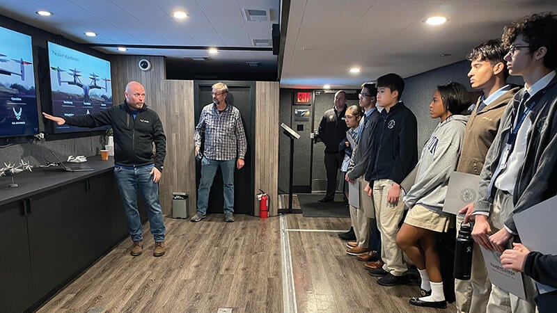 Students tour simulator. 