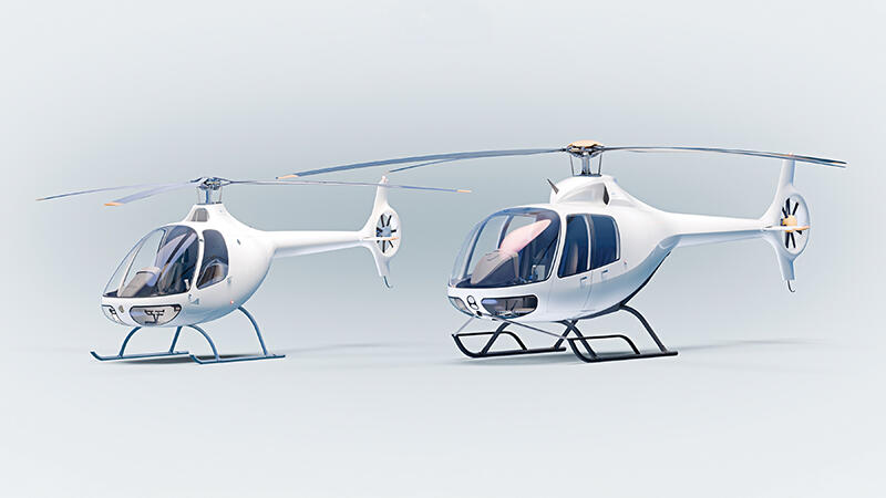 concept art of Guimbal Cabri G2 (left) and Grand Cabri G5 (right)