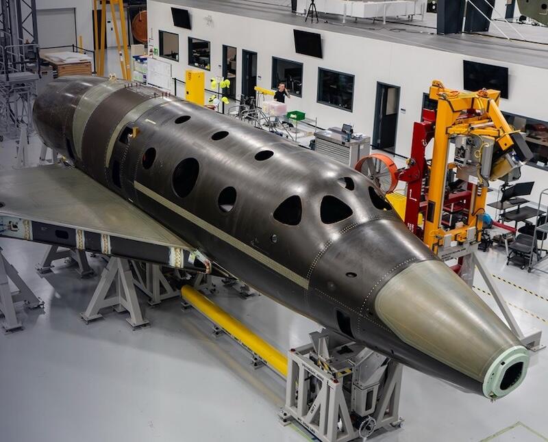 virgin galactic delta-class ship being built