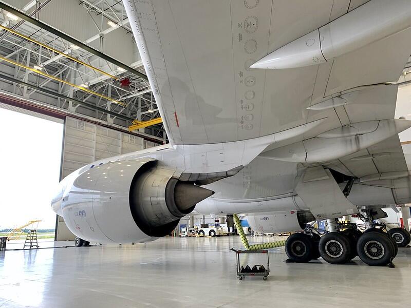 Aircraft in hangar