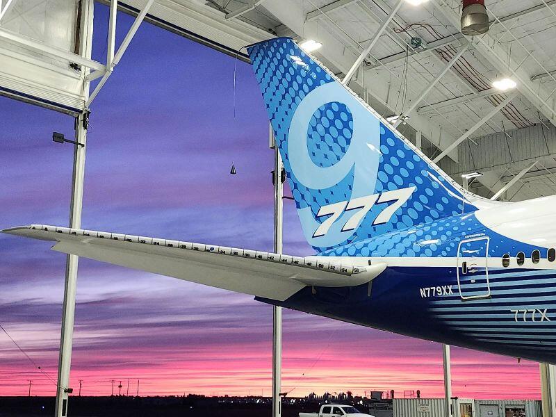 tail of a Boeing 777-9 aircraft