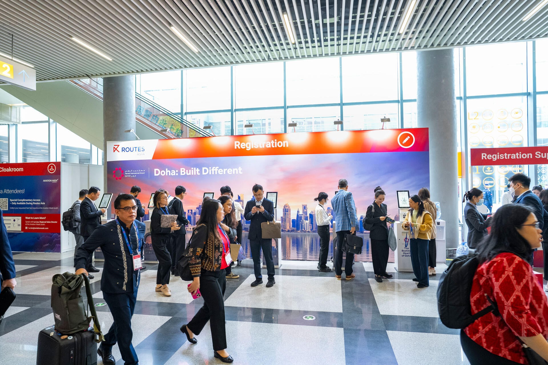 Delegates arrive at the venue