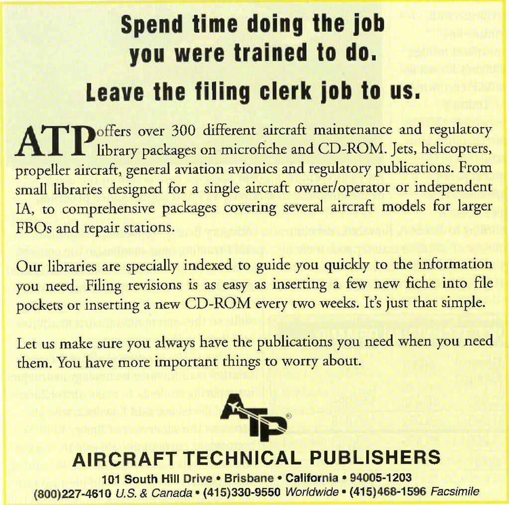 ATP ad in Overhaul &amp; Maintenance in 1996