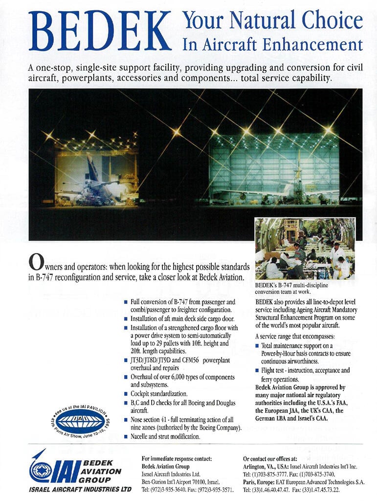 Bedek ad in Overhaul In Maintenance in 1996