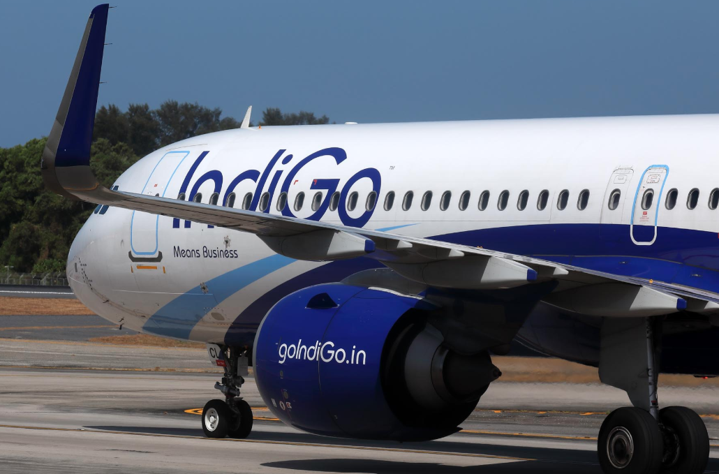 Indigo Airbus A321neo aircraft close up