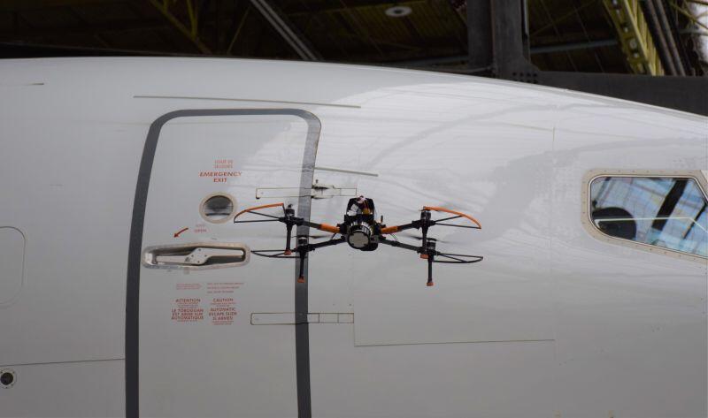 a drone near an aircraft