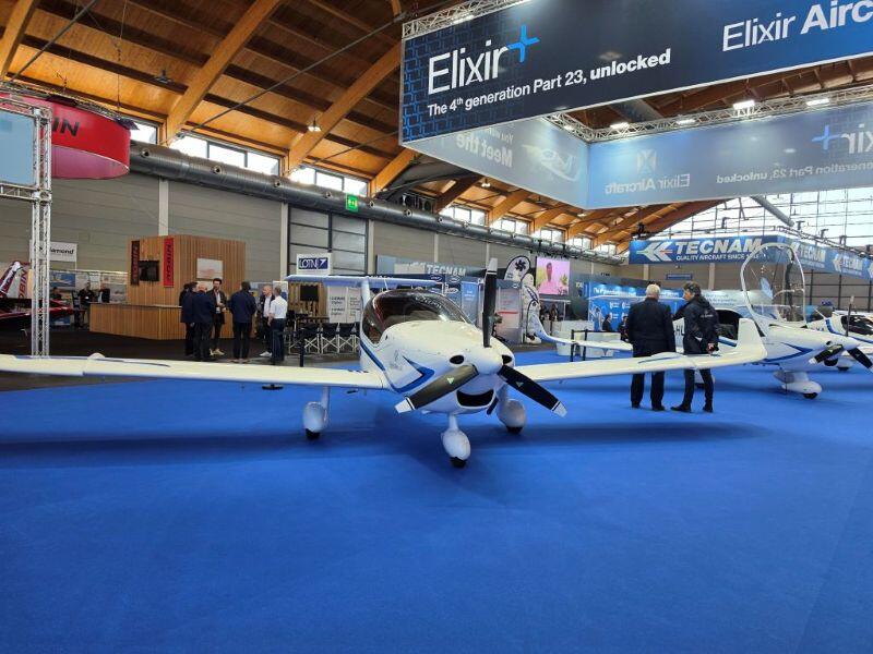 Elixir’s exhibit at Aero Friedrichshafen the day before the show opens. 