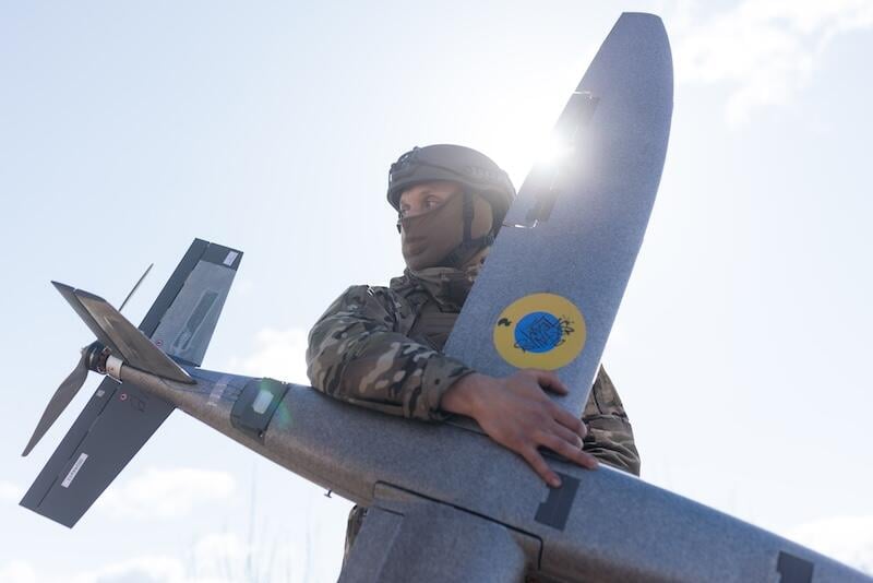 ukrainian soldier with drone