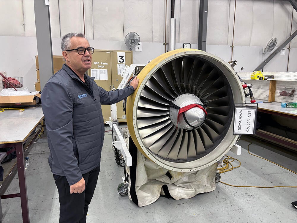 Archie Vega with engine